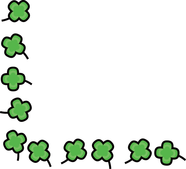 四葉 四つ葉 クローバー素材詰め合わせ 飾り枠 マーク 罫線 可愛い無料イラスト素材集