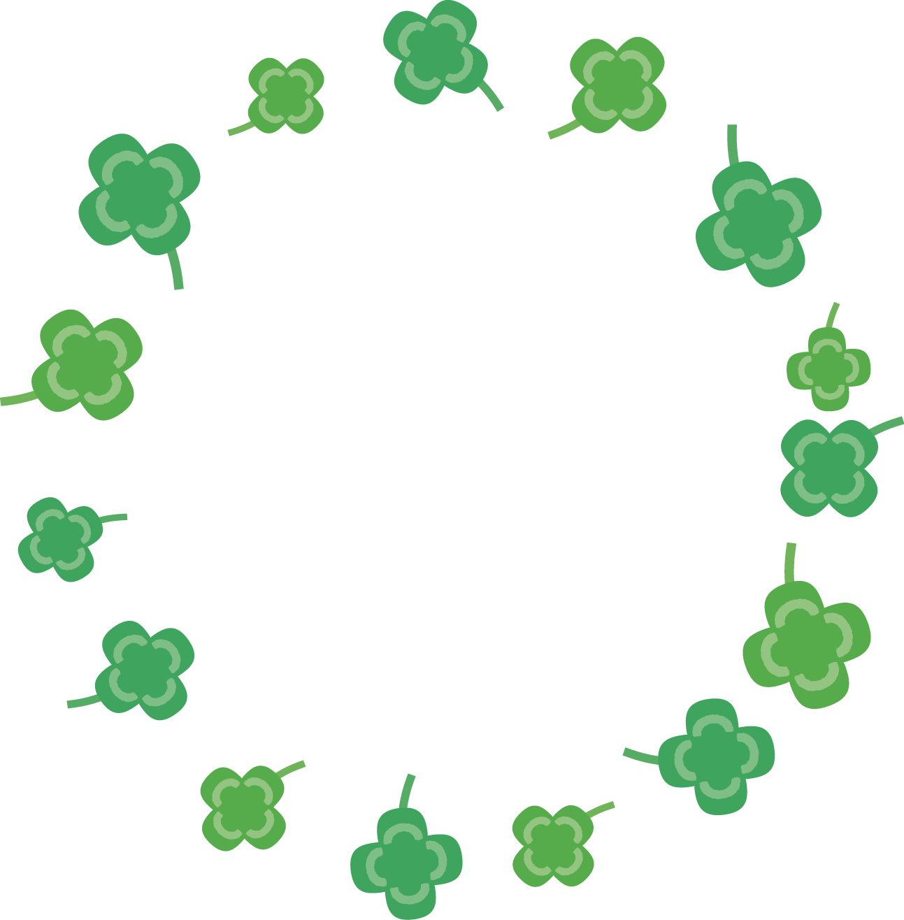 四葉 四つ葉 クローバー素材詰め合わせ 飾り枠 マーク 罫線 可愛い無料イラスト素材集
