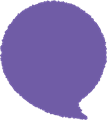 丸型ふきだしイラスト・紫色モコモコ塗りつぶし