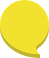 丸型ふきだしイラスト・黄色立体
