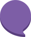 丸型ふきだしイラスト・紫色立体