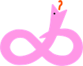 ピンクのリボンポーズの蛇イラスト