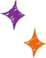 キラキラ輝きマーク・紫とオレンジ
