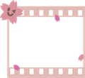 桜の花付きピンクのフィルムフレーム
