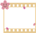 桜の花付きイエローのフィルムフレーム