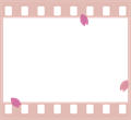 桜の花びら付きピンクのフィルムフレーム