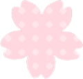 桜の花白ドット柄