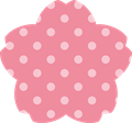 桜型ラベルフレーム枠・水玉模様