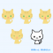 トラ猫のイラスト / ペット（飼い猫）の4つの表情イラスト