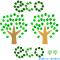 木のイラスト と 葉っぱでECO（エコ）の文字イラスト / 緑の葉っぱ