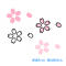 桜の花イラスト（花弁と花びら） / カラーと白黒のシンプルマーク