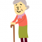 杖をついたおばあちゃんイラスト / 介護・福祉関係の挿絵に