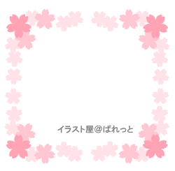 サクラの花のフレーム/飾り枠/額縁/囲い/括弧/ピンク色