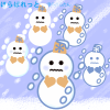 吹雪イラスト（大雪注意報、警報） / 凍えて寒い雪だるま