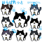 黒白ぶち猫の8表情イラスト / ディフォルメ和ねこキャラ