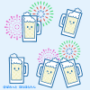 ビールジョッキイラスト / 納涼ビアパーティ・ビアガーデン・ビアホールに