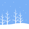 木立雪景色のはがき背景 / 寒中見舞いに