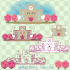 春の学校校舎イラスト / 校庭の桜つき