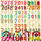 年賀状2018年の数字イラスト / デザイン印刷に